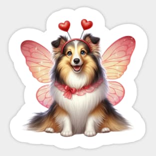 Valentine Fairy Shetland Sheepdog Sticker